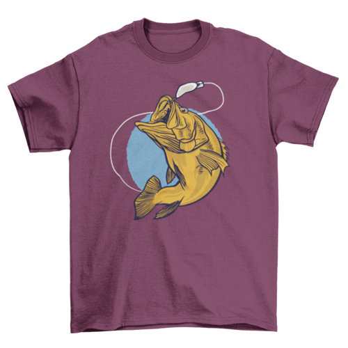 Black Bass Fish Fishing Angler Angling River Outdoor Animal T-shirt