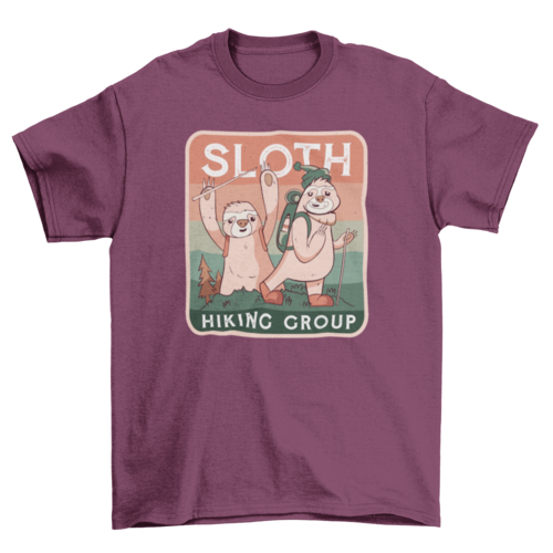 Sloth hiking club t-shirt